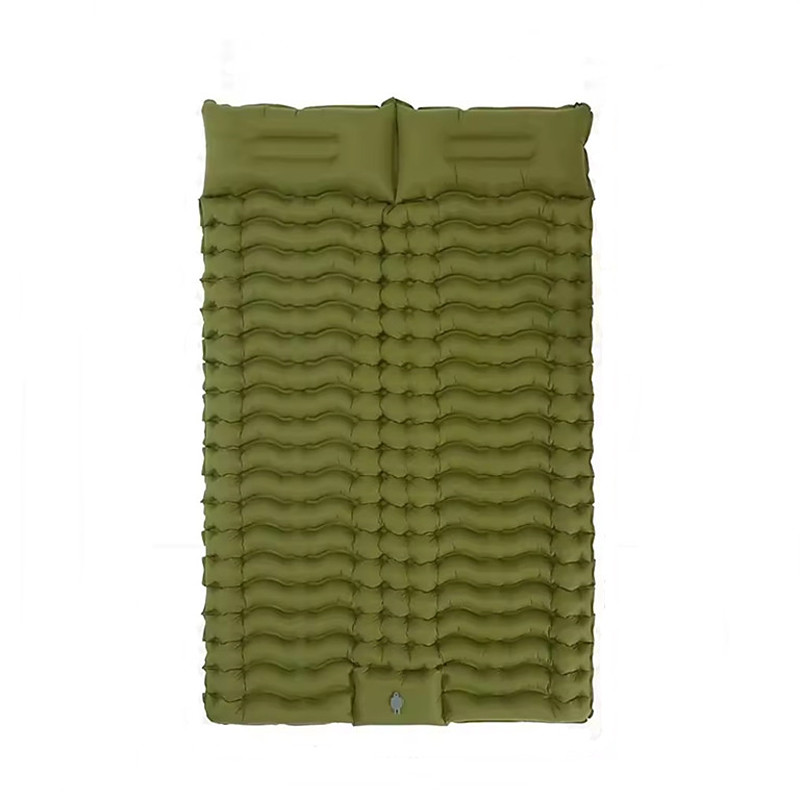 Double Mattress - Self Inflatable 4 Thickened Pillow Built-in Foot Pump Air Mattress for Hiking Travel Tents Portable Camping Mattress