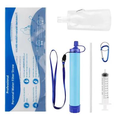 Outdoor Water Filter Personal Water Filtration Straw Emergency Survival Gear Water Purifier for Camping Hiking Climbing Backpacking