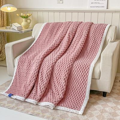 Soft Comfort Throw Sofa Blanket Stereoscopic Small Grid Blanket For Sofa Chair Couch Living Room Birthday Gift And Home Decor Portable Car Travel Cover Blanket