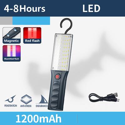 LED Work Light, Super Bright LED COB Flashlight, Rechargeable Work Light With Hook For Outdoor Emergency Night Repairing Working Lighting