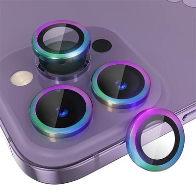 1 Set Camera Lens Protector For Apple iPhone 16 iPhone 15 Pro Max Plus iPhone 14 13 12 11 Pro Max Plus Mini SE Aluminum alloy 9H Hardness Anti-Fingerprint Diamond Scratch Proof