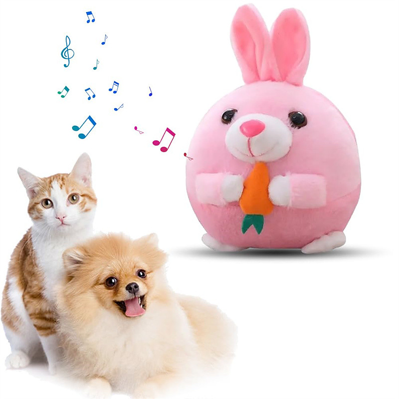 Active Moving Pet Plush Toy 2024 New Interactive Dog Toy for Boredom Squeaky Dog Toys for Small Dogs Moving Dog Ball Toy Pig Plush Sound Electronic Dog Toy Rechargeable Pet Bouncing Balls Toy