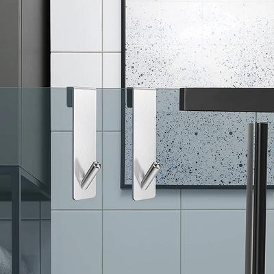 Bathroom Shower Door Hook Over Glass Door Shower Towel Rack Stainless Steel Drilling Free Towel Holder Hanger