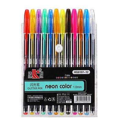 Glitter Gel Pen Color Neutral Pen Ballpoint Pen Hand Account Pen Children's Luminous Flashing Stars Special Color for Note-taking
