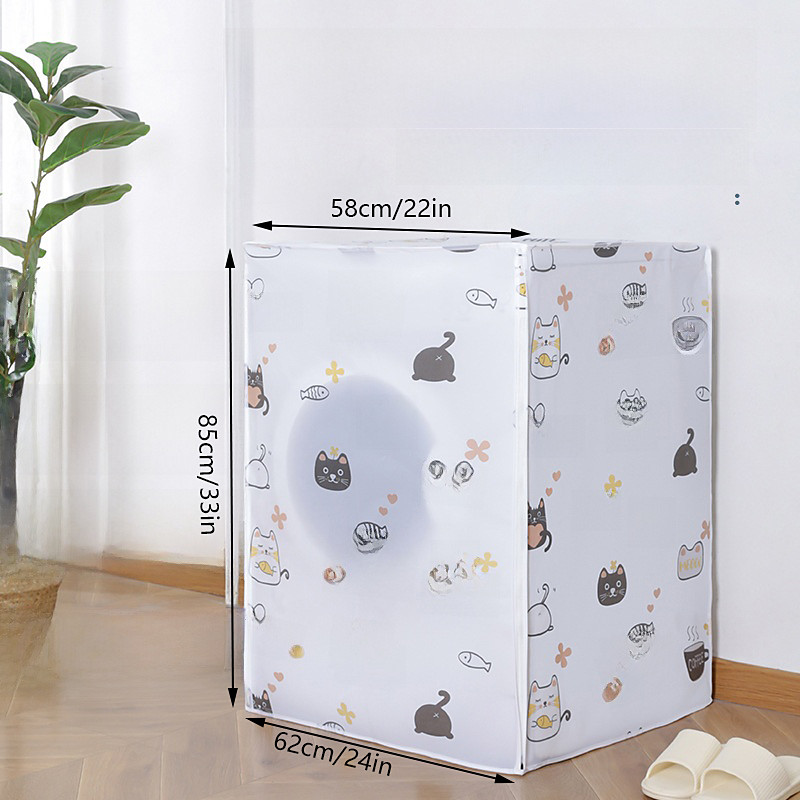 Washing Machine Cover, Waterproof Thickened Dustproof Sunscreen Protector for Drum and Wave Wheel Washer, Outdoor Indoor Laundry Appliance Cover
