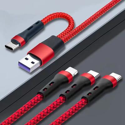 MOMAX Apple MFi Certified Multi Charging Cable USB A to Type C / Micro / IP 3 A Fast Charging Nylon Braided Durable 3 in 1 For Macbook iPad Samsung Phone Accessory