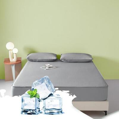 Summer Cooling Bedding Fitted Sheet Queen, Bed Sheet 1 Piece Solid Color Breathable Chemical Fiber Fitted Bedsheet Easy Care Fade Resistant Bedding