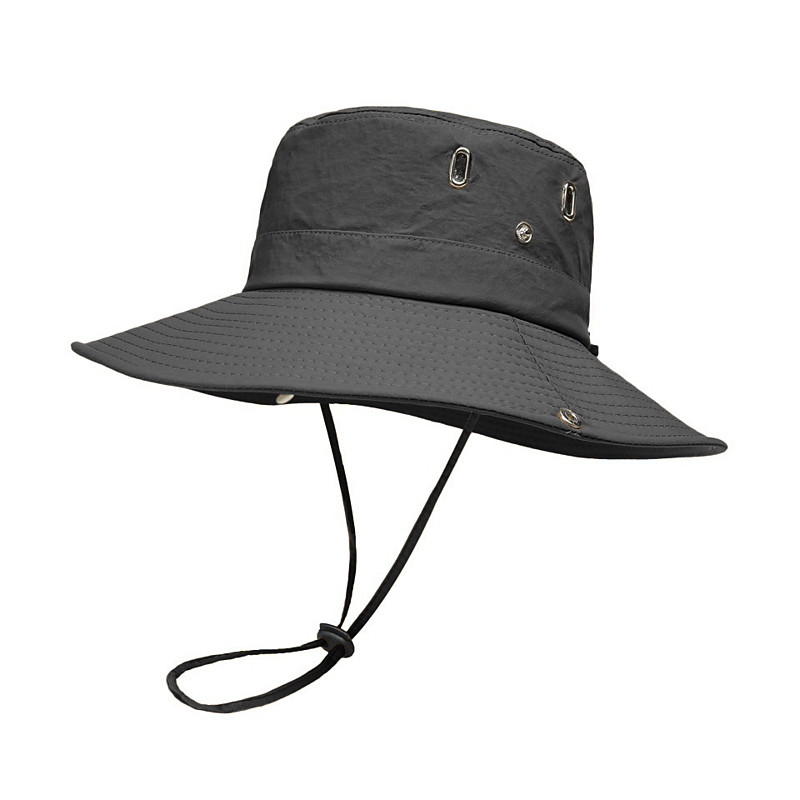 Men's Bucket Hat Sun Hat Fishing Hat Boonie hat Hiking Hat Black Deep Blue Polyester Travel Beach Outdoor Vacation Plain UV Sun Protection Sunscreen