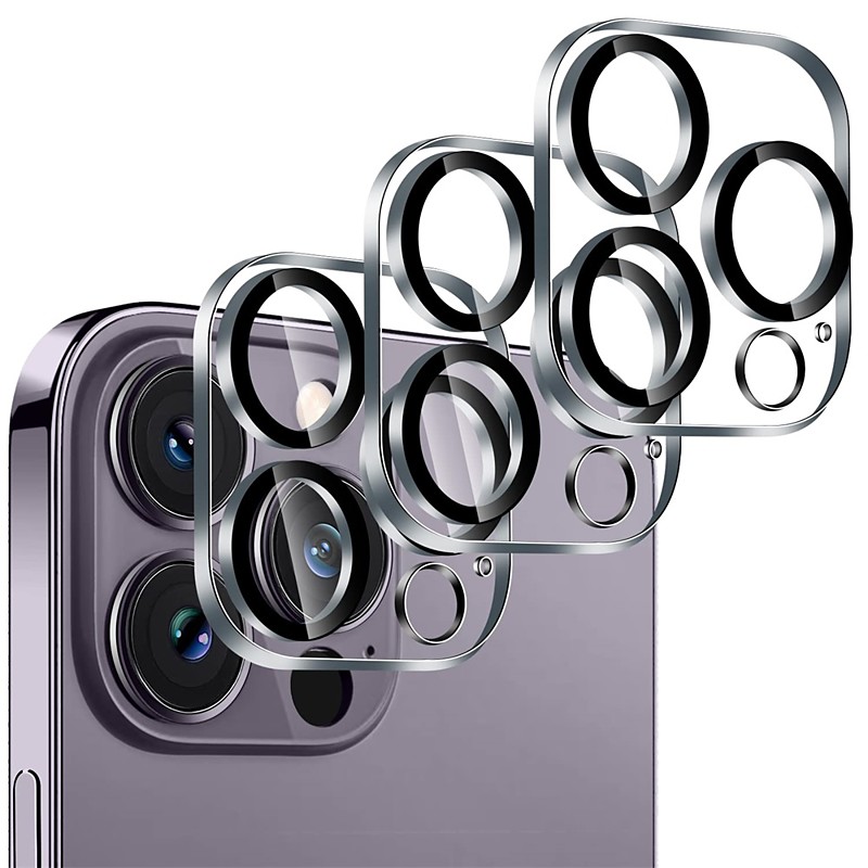 3 Pack Camera Lens Protector For Apple iPhone 16 iPhone 15 Pro Max Plus iPhone 14 Pro Max iPhone 13 iPhone 12 Tempered Glass 9H Hardness High Definition Scratch Proof