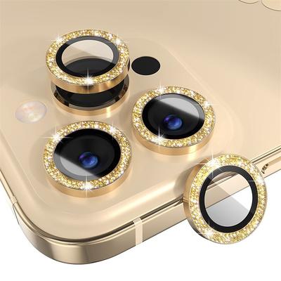 1 Set Camera Lens Protector For Apple iPhone 16 iPhone 15 Pro Max Plus iPhone 14 13 12 11 Pro Max Plus Mini SE Aluminum alloy 9H Hardness Anti-Fingerprint Diamond Scratch Proof