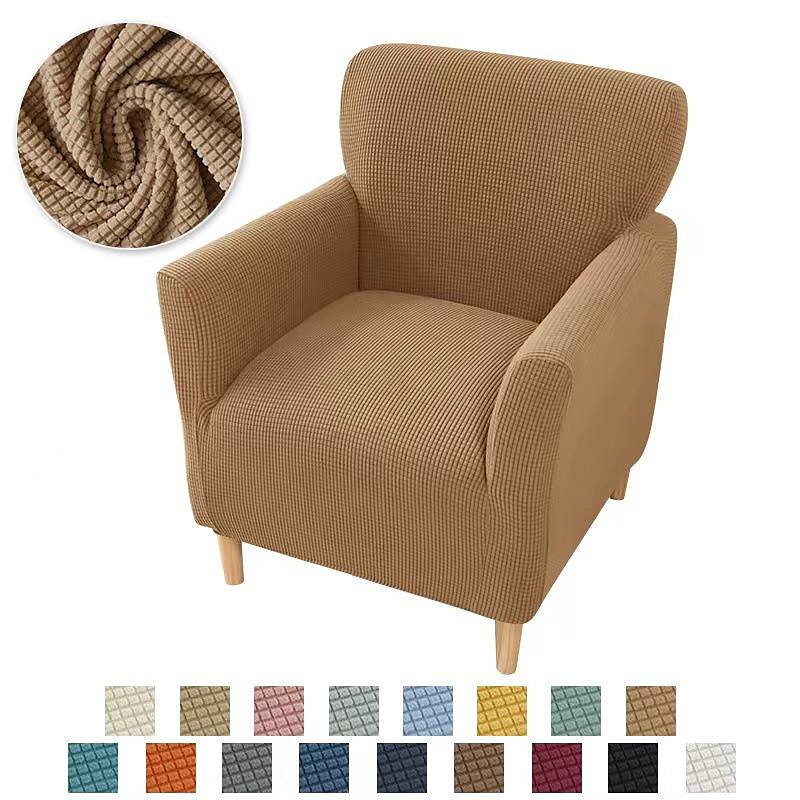 Stretch Armchair Slipcover for 1 Seater Cushion Couch, Universal Single Sofa Cover Furniture Protector with Elastic Bottom, Washable Fabric Shield for Dogs, Cats Kids