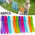 48 pezzi mollette per bucato per la linea di lavaggio presa forte mollette per bucato clip per vestiti in plastica morbida mollette per bucato per la casa antivento
