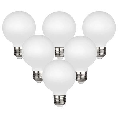 G80 5W LED Globe Lights Dimmable LED Edison Bulb 6000K- 2700K 450lm E27 Base Opalescent Glass Facing AC220V Very Suitable for Vanity Mirror Floor Lamp