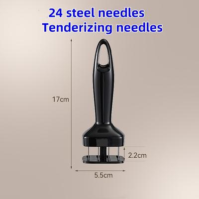 Meat Tenderizer Stainless Steel Meat Looser 24 Needle Automatic Spring Meat Hammer Rib Breaking Perforator Kitchen Gadgets