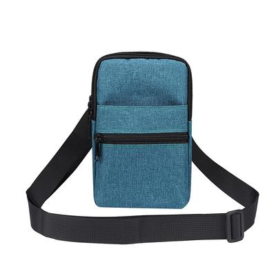 Universal 7.2 inch Denim Phone Case Waist Bag Zipper Bag Waist Hanging Diagonal Cross Bag