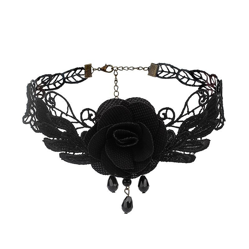 Choker Necklace Lace Tattoo Choker Punk Goth Fashion Gothic Lolita Jewelry Retro Vintage Style Lace Up Artificial Gemstones Lace Alloy Women's Girls' Costume Jewelry