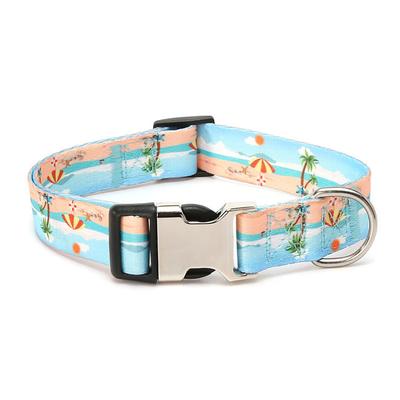Dog Collar Shiny Reflective Nylon Dog Collar Dog Name Dog Tag Anti Drop Embroidered Pet Collar