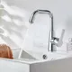 Robinet de salle de bain, 360 ° Robinet de lavabo pivotant, mitigeur à levier unique en laiton chromé pour salle de bain et cuisine