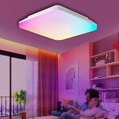 Wireless Remote Control RGBCW Full Color Temperature LED Ceiling Lamp 11 inch 24W Square Dimming and Color Matching Regular Home Lighting Holiday Decoration Atmosphere Ceiling Lamp AC110V / AC220V