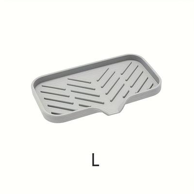 1pc Multipurpose Silicone Sink Organizer - Drainable Soap Dish with Brush and Sponge Holder for Kitchen Bathroom