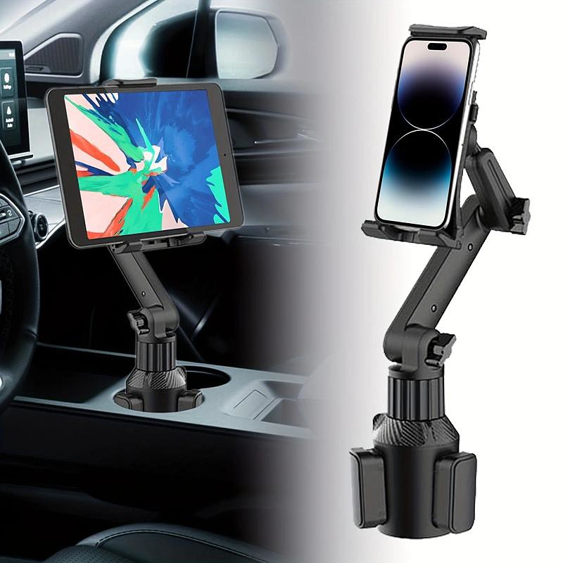 Car Cup Holder Tablet Phone Mount With Heavy Duty Cupholder Base Adjustable Tablet Phone Holder For Car/Truck Compatible With 4-13inch Tablets All Cellphones