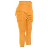 Women's Running Capri Leggings Running Skirt with Tights 2 in 1 with Phone Pocket Base Layer Athletic Athleisure Fall Spandex Breathable Quick Dry Moisture Wicking Soft Gym Workout Running Jogging