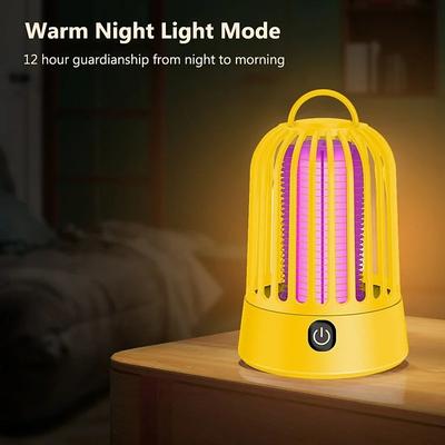 Mosquito Trap Insect Killer Electric, 2 in 1 Camping Mosquito Lamp with LED Light, Hangable Insect Lamp Insect Trap UV Lamp Mosquito Killer, USB Fly Trap Electric