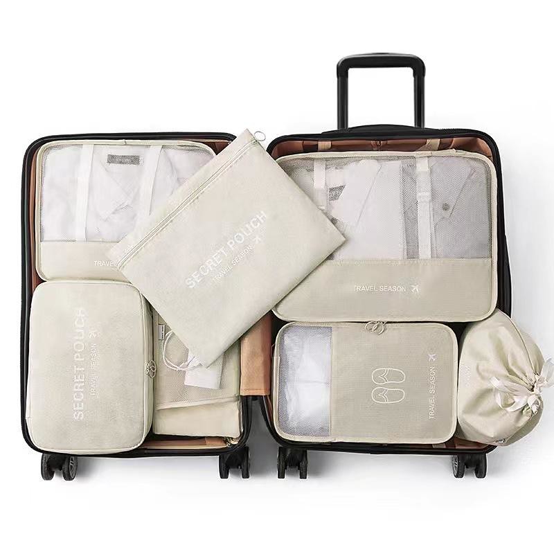 Compression Travel Packing Cubes Set for Luggage Storage and Backpack Organizer Space Savers, 7pcs Suitcase Organizer Bags, Large Capacity Clothing Storage for Travel