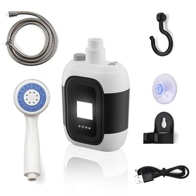 Camp Shower Pump Portable Camping Shower 2200mAh with LED Light Practical, Multipurpose Electric Outdoor Shower for Dormitory Outdoor Car Washing