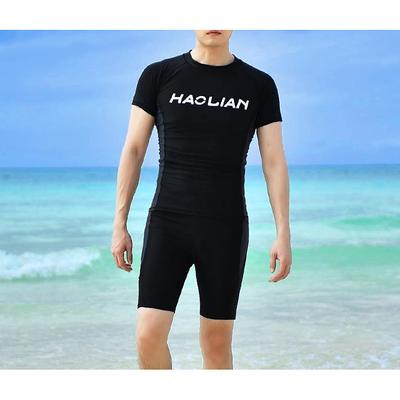 Men's Rash guard Swimsuit UPF50 Quick Dry Short Sleeve Swimwear Bathing Suit 2 Piece Swimming Surfing Patchwork Summer