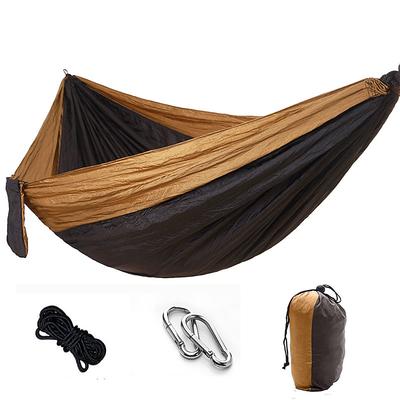 Camping Hammock Outdoor Portable Breathable Quick Dry Ultra Light (UL) Foldable Parachute Nylon with Carabiners and Tree Straps for 2 person Hunting Fishing Hiking Transparent Green Pink and Blue