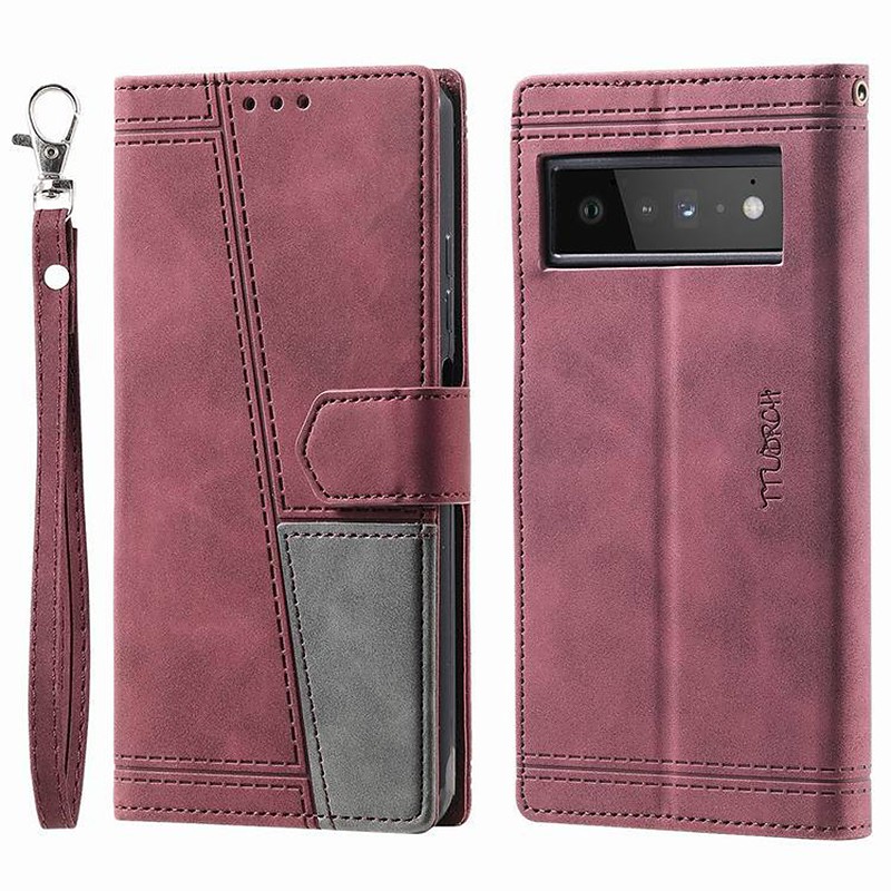 Phone Case For Pixel 8 Pro Pixel 8 Pixel 7 Pixel 7 Pro Pixel 6 Pixel 6 Pro Wallet Case with Stand Holder with Wrist Strap Card Slot Retro TPU PU Leather