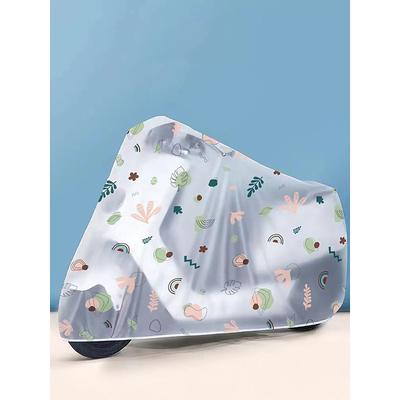 Scooter Rain Cover for Electric Bike, PEVA Waterproof Dust Cover with Floral Print, Universal Fit for Yadea, Xiaodao and Other E-Bikes