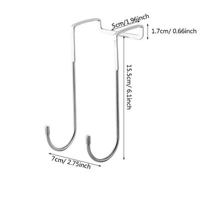 Stainless Steel Bedside Cabinet Door Hook Dormitory Double Hook S-Shaped Hook Clothes Hanging Bathroom Kitchen Hanging Rack S-Shaped Hook Behind The Door 1PC