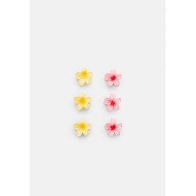 Stradivarius Set of 6 mini flower hair clips Pink OS