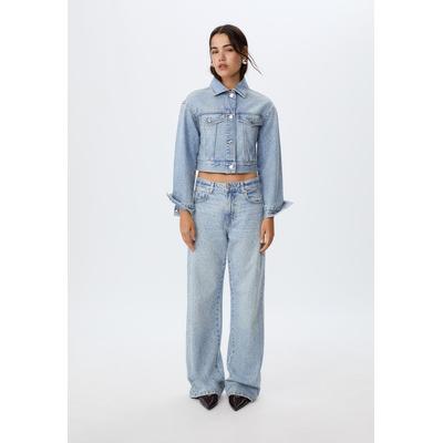 Stradivarius Shimmer denim jacket MEDIUM BLUE DENIM M