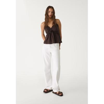 Stradivarius Top with tie-up straps Brown L