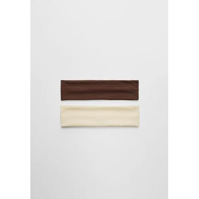 Stradivarius Set of 2 elastic hair bands Mid beige OS