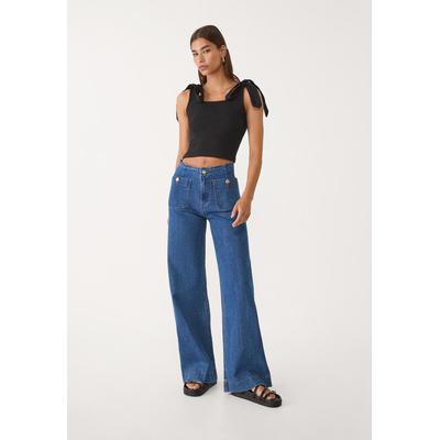 Stradivarius D77 Minimalist jeans with pockets Overdyed blue 6