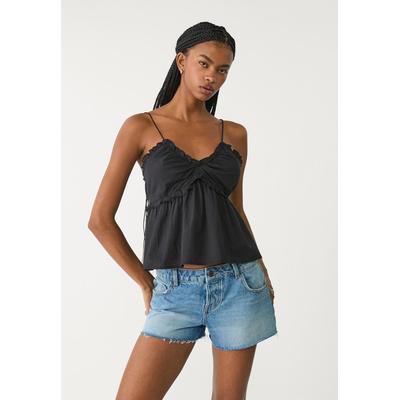 Stradivarius Top with tie-up straps Black S