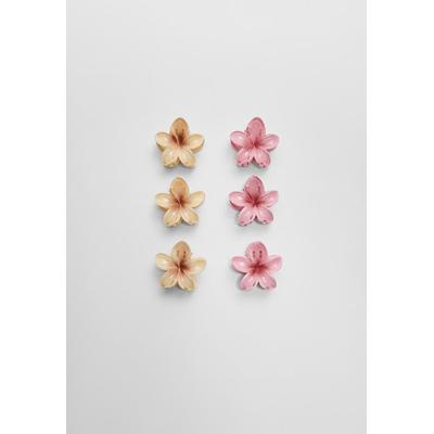 Stradivarius Set of 6 mini flower hair clips Ecru OS