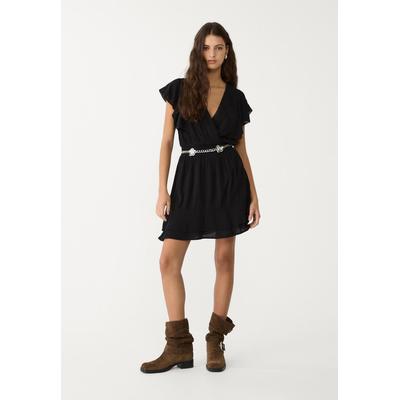 Stradivarius Short flowing ruffled dress Black M