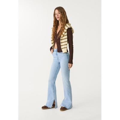 Stradivarius Slit fit flared jeans Light blue 10