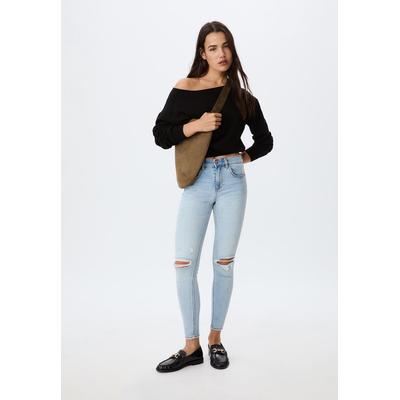 Stradivarius 1420 low-waist skinny jeans LIGHT BLEACH 4