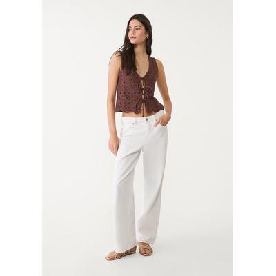 Stradivarius Contrast crochet vest Brown XL