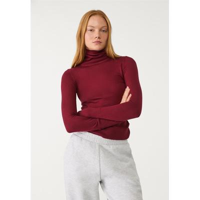 Stradivarius High neck knit jumper Burgundy S