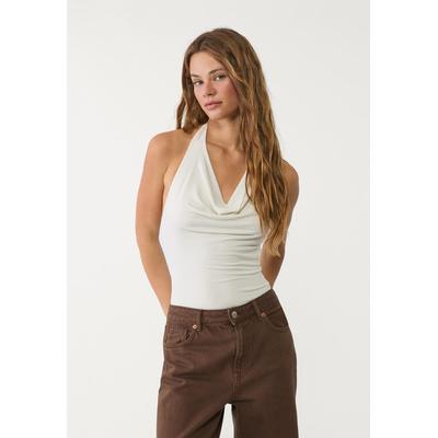 Stradivarius Draped bodysuit Ecru S