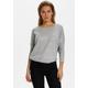Rundhalspullover SAINT TROPEZ "A2561, MilaSZ R-Neck", Damen, Gr. S (36), grau (pearl grau mel ange), Feinstrick, Obermaterial: 80% Viskose, 20% Polyamid, modisch, normal, Rundhals, 3/4-Ärmel, Pullover