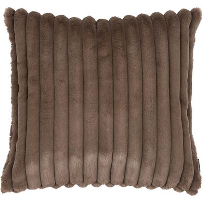 Sitzkissen DONE. "Polar", braun (chocolate, felloptik, gesteppt, unifarben), B:50cm H:50cm L:50cm, Polyester, Dekokissen_Sitzkissen_Kissenhüllen, Kissenhülle aus leichtem Flanell Image
