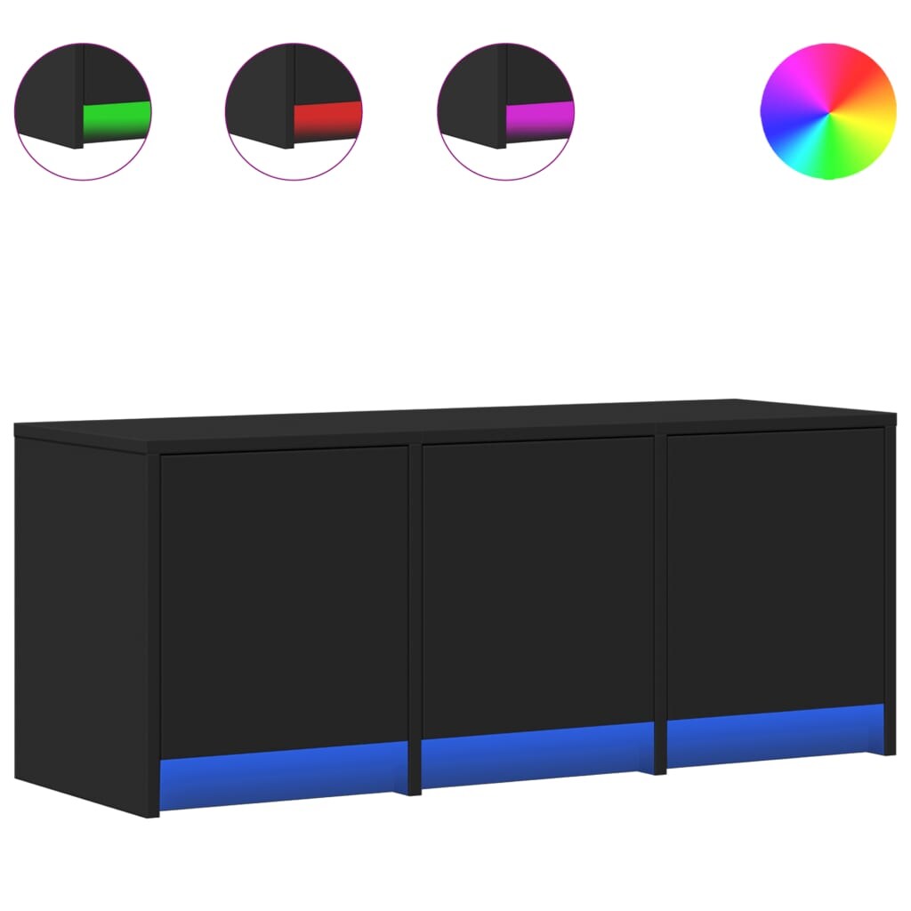 vidaXL TV-Schrank LED Schwarz 97x34x40 cm Holzwerkstoff Image